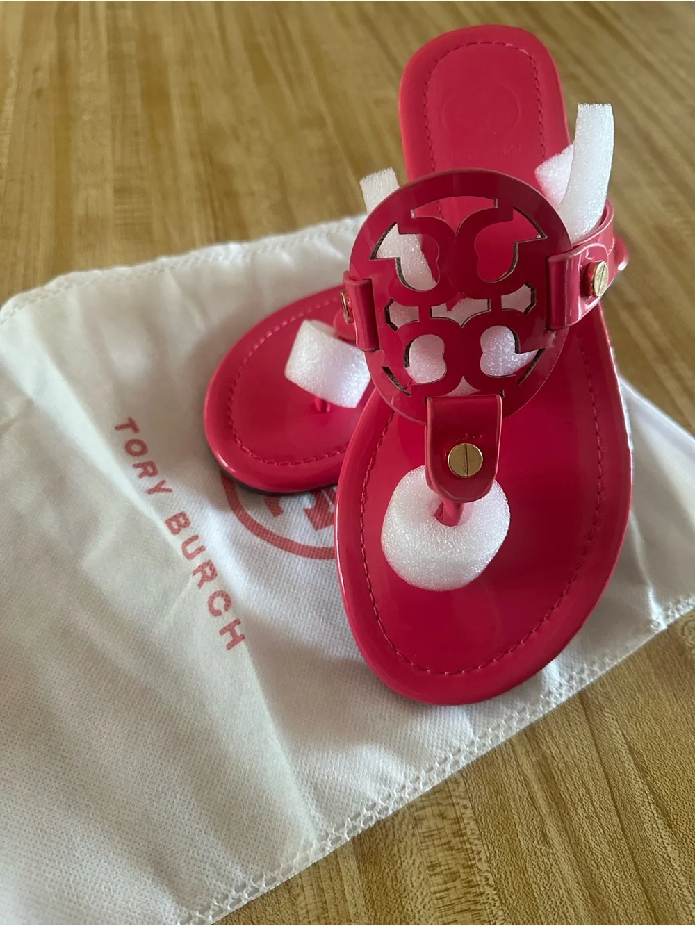 Tory Burch Girls Hot Pink Miller Jelly Sandals